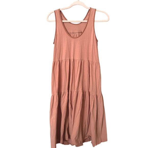 EVERLANE The Weekend Tiered Tank Midi Dress Pink‎ XS - Picture 4 of 6